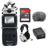Zoom H5 Handy Recorder Kit with a Custom Windbuster, AD-17 AC Adapter, Closed-Back Stereo Headphones and a 16GB SDHC Memory Card Ultra