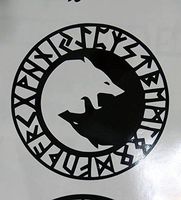 12" Viking Rune Wolf Yin Yang Runic Car Window Wall Macbook Notebook Laptop Vinyl Decal