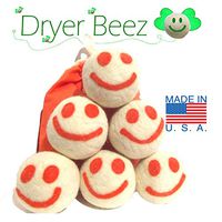 Six Eco-Friendly 100% Wool Dryer balls with Free Eco-Felt Gift bag, Handmade in America , 100% Premium Wool, XL, Natural and Unscented, , (Lavender) by A Little Green Bee