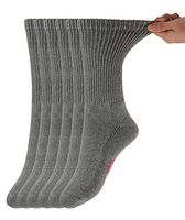+MD Diabetic Socks Mens and Womens Half Cushion Circulatory Crew Socks for All Seasons Loose Fit 6 Pack