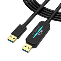 ICZI Pluggable Data Transfer Cable, USB 3.0 Mac and Windows Pluggable Transfer Cable (5ft/1.5m), Easily Trafer Files Between Computers, Link for Windows 10, 8.1, 8, 7, Vista, XP, Mac OS
