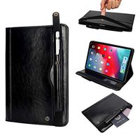 elecfan iPad 12.9 Case, Lightweight Smart Stand Cover with Pen Slot Card Slot Multiple Viewing Case for 2015/2017 iPad Pro 12.9 inch,Black