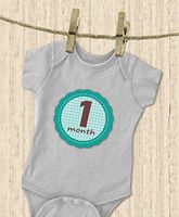 MuchMore' Baby Monthly Stickers for Boy, Bodysuit Stickers, One Size Stickers Great Shower Gift Excellent Baby Photo Props #7002, 4"