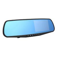 Mirror Wide Lens 4.3" TFT Monitor Car Wired Back Up Camera Kit Rear View Mirror Dual Lens SUV Coche