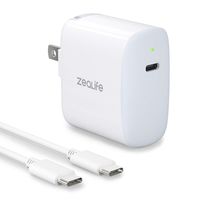 USB C Fast Charger, ZeaLife 30W Type C Power Adapter for MacBook Retina 12 inch/Air iPad Pro 12.9 Samsung Galaxy Note 10/10+ Google Pixel LG Moto Nintendo Switch with Foldable Plug 6.6ft USB C Cable