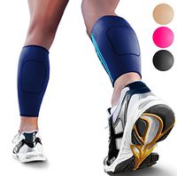 Calf Compression Sleeves by SPARTHOS (Pair) – Leg Compression Socks for Men and Women – Shin Splint Calf Pain Relief Medical Leg Pain and Cramps Recovery Varicose Veins (Blue-M)