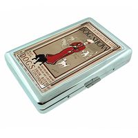 Perfection In Style Metal Silver Cigarette Case Vintage Dog Design 011