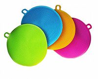 AOHANG Better Sponge Cleaning Dishwashing Silicon Mildew-Free Sponges(Pack of 4,Random Color)