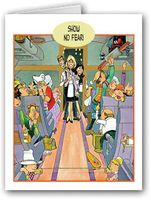 Funny Flight Attendant Note Card - 10 Boxed Cards & Envelopes