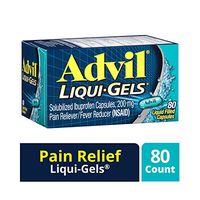 Advil Liqui-Gels Pain Reliever and Fever Reducer, Solubilized Ibuprofen 200mg, 80 Count, Liquid Fast Pain Relief