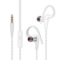 Sports Earbuds for Running, Ear Hook Headphone Wired with Microphone 3.5mm Jack Ear Tips Replacement for Workout Gym Jogging