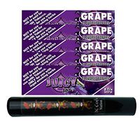 Herb Airtight Tube Pocket Protector with Juicy Jay's Grape 1.25 Flavored Hemp Rolling Papers 5 Count DC Crafts Nation- Tiki Man