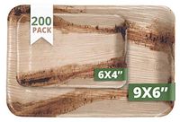 CaterEco Rectangle Palm Leaf Plate Set