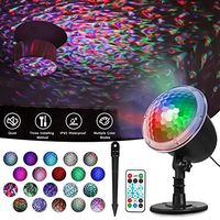 Zeonetak Water Wave Night Light Projector, Colorful Automatically Moving Waterproof LED Projector Lamp Remote Control Timer Sleep Soothing Baby Room Holiday Projector for Home Party Wedding Decoration