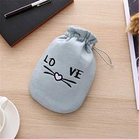 XIANGEN Water Injection Thermos Natural Environmental Protection Rubber Thermos Cartoon Love Cat Pattern Double Velvet Cover Warm Tool Bag 2212Cm