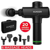 Deep Tissue Percussion Massage Gun - Handheld Rechargeable Muscle Massager with 6 Heads & 20 Speed Vibration for Athletes Soothe Muscle Pain, Super Quiet Body Massage Gun for Feet, Back, Neck, Arms