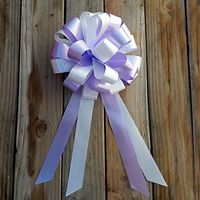 Lavender and White Pull Bows - 8" Wide, Set of 6, Wedding Pew Bows, Reception, Anniversary, Easter, Birthday, Party Decoration, Christmas, Valentine's Day, Fundraiser, Classroom, Gift Basket, Presents