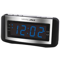 HANNLOMAX HX-117CR Alarm Clock Radio, PLL AM/FM Radio, Blue LED 1.2 Inches Display, Dual Alarms, Alarm Wake Up to Radio or Buzzer