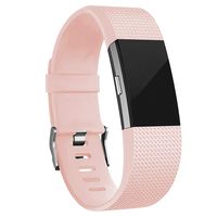 iGK Replacement Bands Compatible for Fitbit Charge 2, Adjustable Replacement Bands with Metal Clasp Classic Edition Pink Small