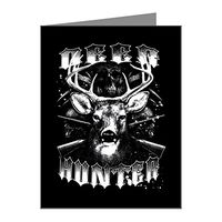 Note Card Deer Hunter Buck Rack and Rifles