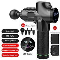 Carrying Case Massage Gun 20 Adjustable Speeds Deep Tissue Percussion Gun Massager for Pain Relief, Handheld Vibration Muscle Massager Device with LCD Touch 4 Massage Head (Black)