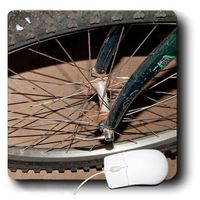 3dRose LLC 8 x 8 x 0.25 Inches Mouse Pad, A Close Up of Spokes in A Tire of A Bicycle (mp_64362_1)