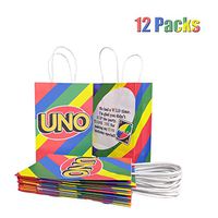 12 Party Bags for Uno Theme, Party Favor Gifts Card Bag, Birthday Treat Bag
