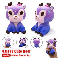Nesee Slow Rising Toy, Super Cute Galaxy Deer Squishy Cream Scented Simulation Cute Animal Squeeze Toys for Collection Gift, Decorative props Mini or Stress Relief (Pink)