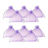PandaHall Elite 200 Pcs 4.7x3.9 Inch Purple Drawstring Organza Gift Bags Candy Favor Bags Jewelry Pouches for Wedding Party Favors Christmas
