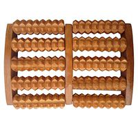 Wooden Footrest Foot Massage Rubbing Row Roller Wooden Massage-5 Row/Red