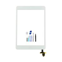 BESTeck Replacement Screen Digitizer Compatible for Apple iPad Mini 1 A1432 A1454 A1455 and Mini 2 A1489 A1490 A1491 with IC Chip, Home Button, Adhesive and Tools (White)