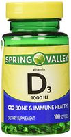 Twinpack Spring Valley High-potentcy D-3 1000 IU, Twin Pack, 100 softgels each