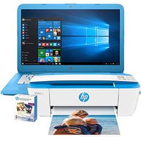 HP Stream Notebook - 14-cb109ca English/Canadian Keyboard, Intel Celeron@1.2GHz, 4GB RAM, 32GB eMMC, Windows 10 and HP DeskJet 3755 Printer with Social Media Photo Paper Bundle (Renewed)