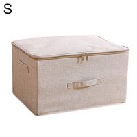 MSlongzc Organizer Box Storage Containers Storage Bins Cubes Organizer with Dividers Foldable Folding Storage Box Zipper Lid Clothes Underwear Cabinet Basket Holder Organizer Beige S