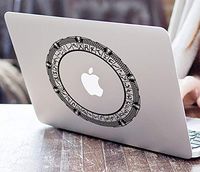 Stargate Apple MacBook Decal Vinyl Sticker Apple Mac Air Pro Retina Laptop Sticker (Black)