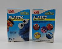 (2 Pack) Children's Bandages Round Sesame Street Cartoon Spot, Latex Free, Adhesive Bandages Sesame Street PVC Figure 60 Spot Sterile (120 units)