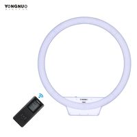 YONGNUO YN608 3200K~5500K Bi-Color Temperature Wireless Remote LED Ring Video Light Annular and Frameless Appearance Design Adjustable Brightness CRI≥95 with Handle Grip Remote Controller for Selfie