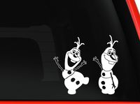 Frozen Olaf cartoon Snowman car truck SUV laptop macbook vinyl decal sticker 6 inches white