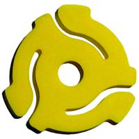 (20 Pack) TWENTY Yellow Plastic 45 RPM 7 Inch Vinyl Record Adapter/Adaptor - 7" Flat Inserts