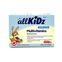 allKiDz Multivitamins Drink Mix Powder for Kids Children Vitamin Mineral Supplement, Natural Strawberry Flavour, 30 Packets