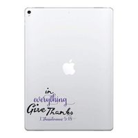 FINCIBO 5 x 5 inch 1 Thessalonians 5:18 Removable Vinyl Decal Stickers for iPad MacBook Laptop (Or Any Flat Surface)