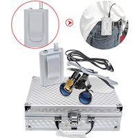 Aries Outlets Waist Hanging Style 5W Portable LED Headlight HeadLamp Filter with 3.5×420mm Working Distance Surgical Medical Binocular Loupes Aluminum Box (Silver)