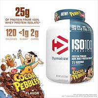Dymatize ISO100 Hydrolyzed Protein Powder, 100% Whey Isolate Protein, 25g of Protein, 5.5g BCAAs, Gluten Free, Fast Absorbing, Easy Digesting, Cocoa Pebbles, 5 Pound