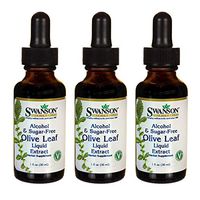 Swanson Olive Leaf Liquid Extract (Alcohol- and Sugar-Free) 1 fl Ounce (29.6 ml) Liquid (3 Pack)