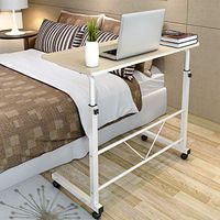 Adjustable Bedside Table On Wheels, Portable Snack Side Overbed Table, Medical Food Tray Desk Moveable Rolling, Mobile Lap Workstation Notebook Cart (Color : B, Size : 60x40cm)