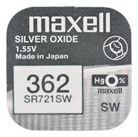 One (1) X Maxell 362 SR721SW Silver Oxide Watch Battery 1.55v Blister Packed