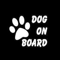 CCI Dog On Board Dog Paw Decal Vinyl Sticker|Cars Trucks Vans Walls Laptop| White |4.75 x 4 in|CCI1296
