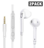 Cinkenyo Earbuds, 3.5mm Microphone Earphones Stereo Headphones Noise Isolating Headset Fit Compatible with iPhone Xs/XR/XS Max/ iPhone X Samsung Galaxy More Android Smartphones [2 Pack]