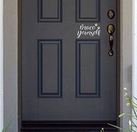 JS Artworks Brace Yourself Paw Prints Dog pet Cute Home Front Door Vinyl Decal Sticker (Black)