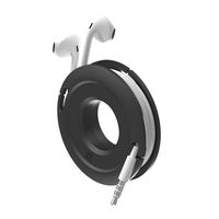 Side Winder Mini and Max Headphone and cable winder and organizer perfect for wrapping earbuds and cords for travel and organization (Mini, Black)